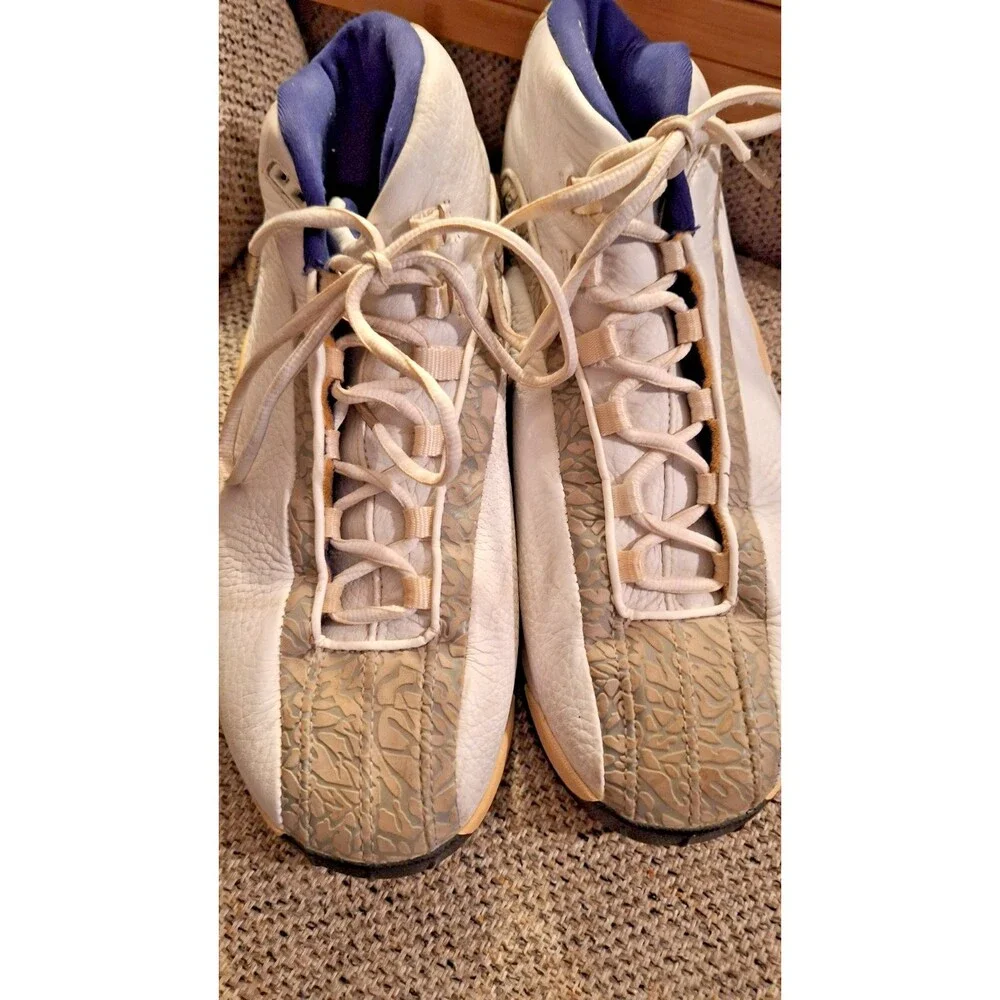 Air Jordan Retro‎ 15 White Silver Blue 11.5 Men's Used